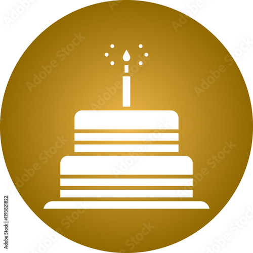 Cake I icon single vector illustration