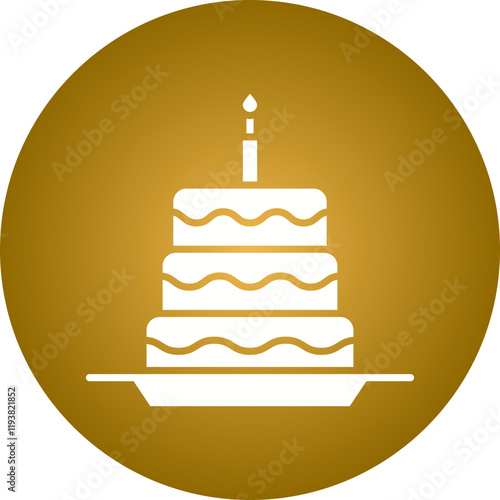 Cake III icon single vector illustration