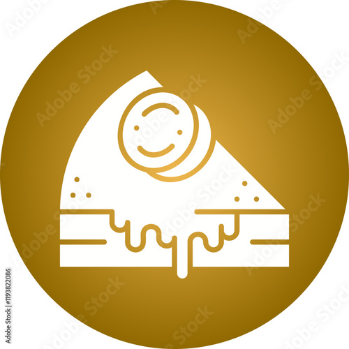 Slice of Cake I icon single vector illustration