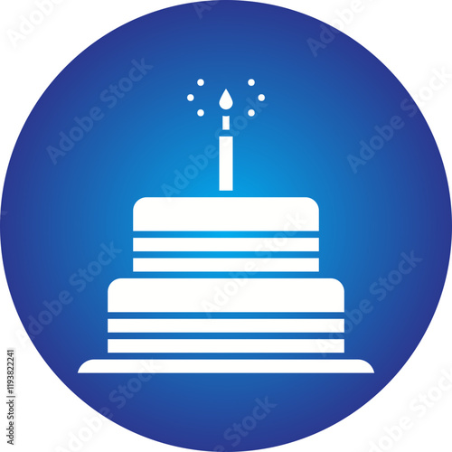 Cake I icon single vector illustration