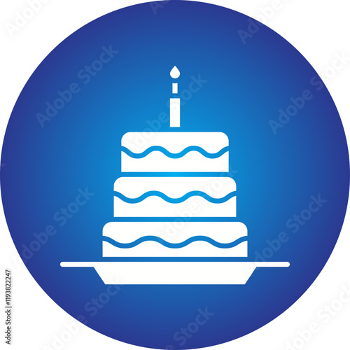 Cake III icon single vector illustration