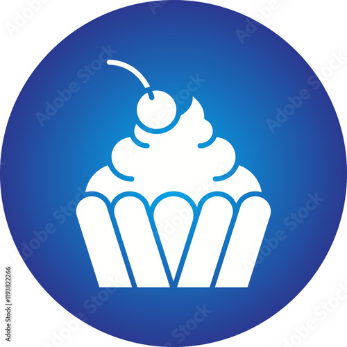 Cream Cupcake icon single vector illustration