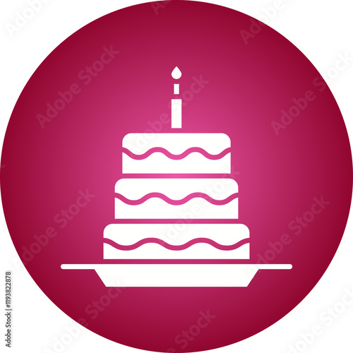 Cake III icon single vector illustration