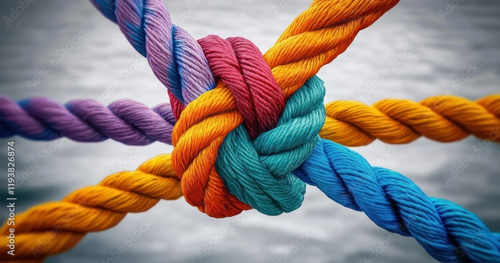 Teamwork Unity and Synergy of Diverse Ropes Interconnected for Collective Effort and Strong Partnerships Teamwork Unity and Synergy of Diverse Ropes Interconnected for Collective Effort and Strong Partnerships