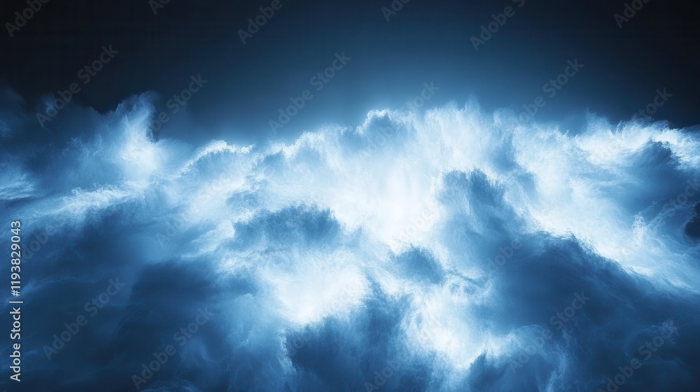 Obraz premium Abstract Blue Cloud Formation Glowing Brightly