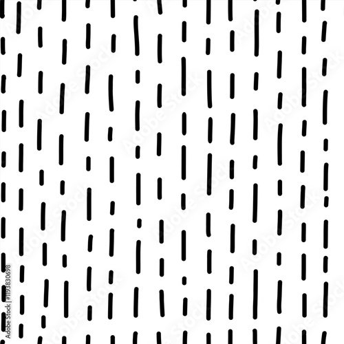 Small dash seamless pattern. Minimalistic black and white texture with a clean geometric style. Ideal for stationery, fabric prints, digital designs, home decor, and more. Vector illustration