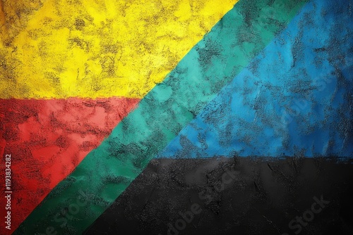 Abstract Expressionism Tanzanian Flag Textured Art photo