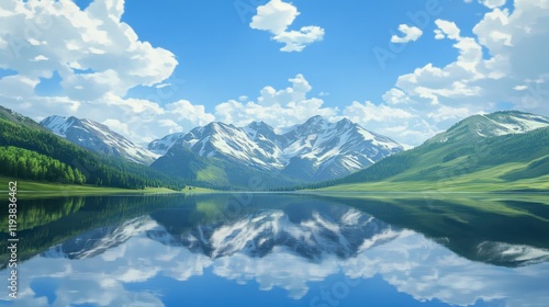 Wallpaper Mural Serene Mountain Lake Reflecting Sky And Peaks Torontodigital.ca