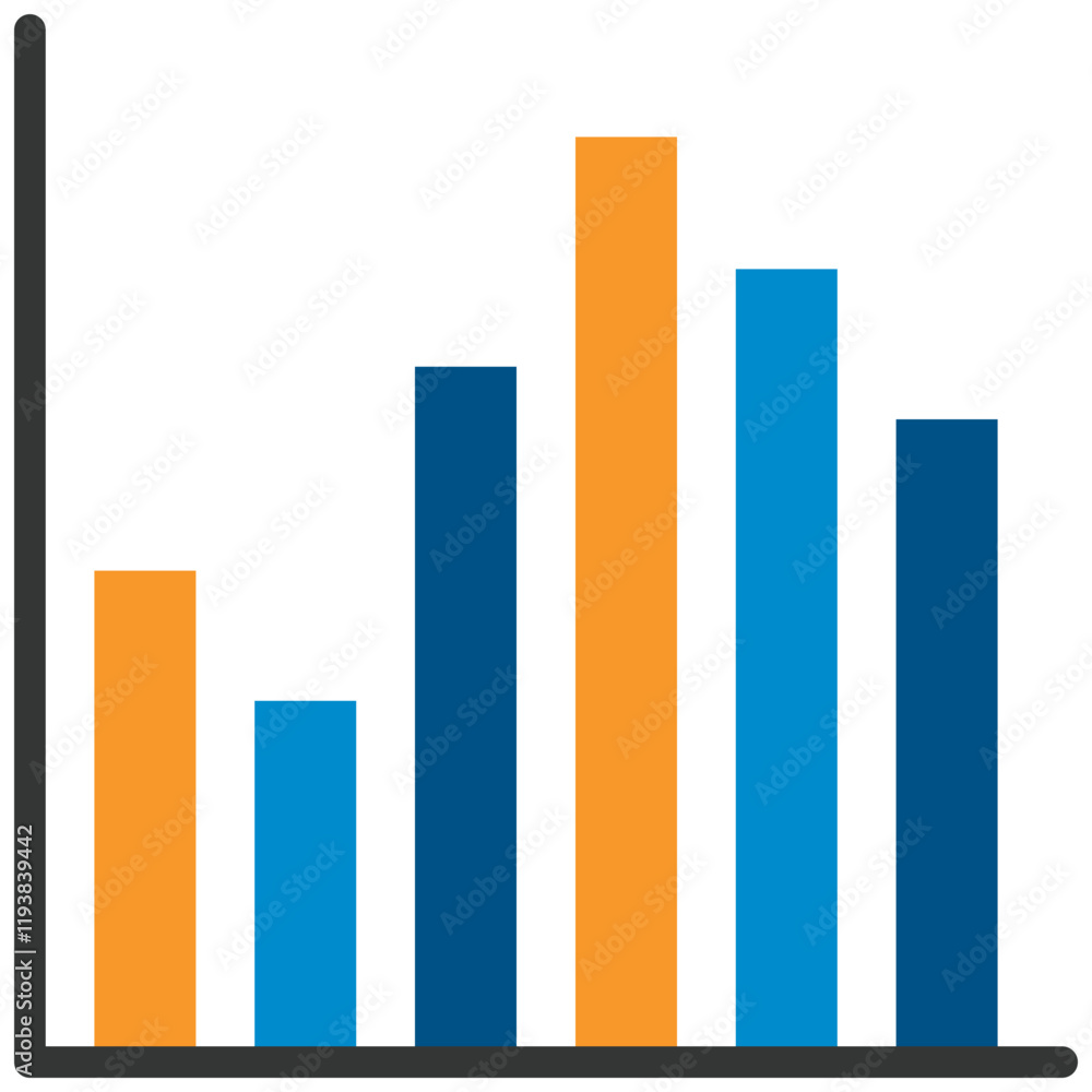 Single colourf growing pointing up on chart graph bars line icon, success graph trend upwards flat design interface infographic element for app ui web button, vector isolated on white background Single colourf growing pointing up on chart graph bars line icon, success graph trend upwards flat design interface infographic element for app ui web button, vector isolated on white background