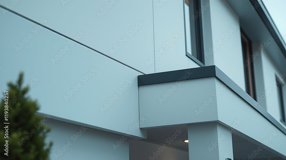 Fototapeta premium Modern Architectural Design: Sleek Lines and Minimalist Facade of a Contemporary Home