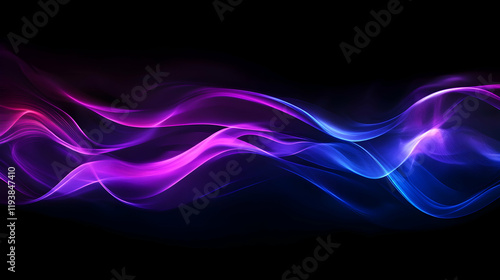 Wallpaper Mural Colorful abstract light waves in vibrant shades of pink and blue Torontodigital.ca