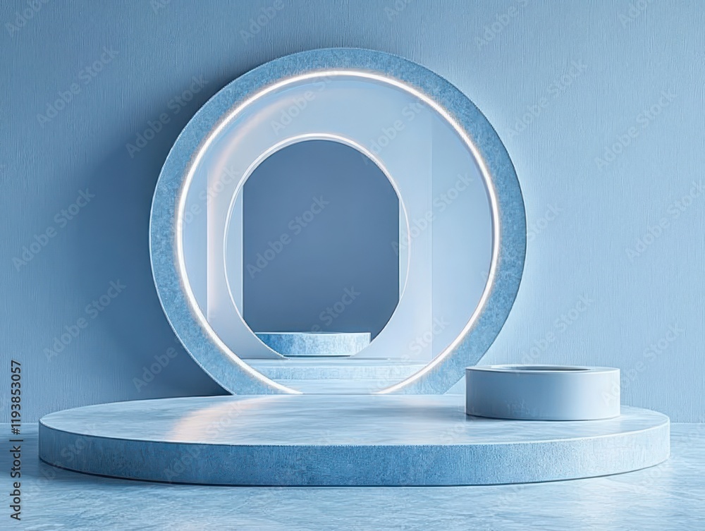 Serene Blue Abstract Composition for Minimalist Product Display and Presentation Serene Blue Abstract Composition for Minimalist Product Display and Presentation