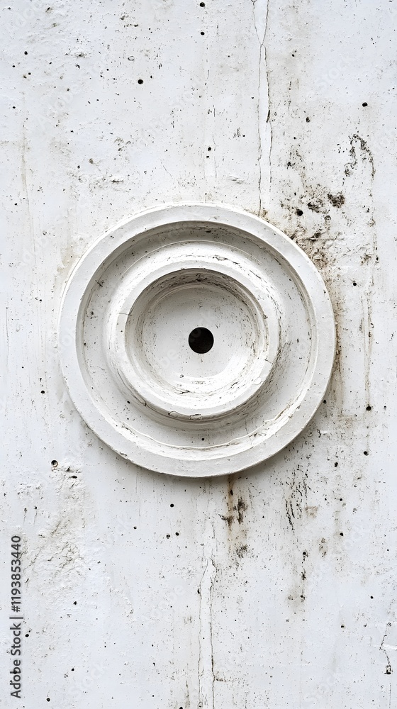 Concentric Circle Detail on Weathered Concrete Surface Concentric Circle Detail on Weathered Concrete Surface