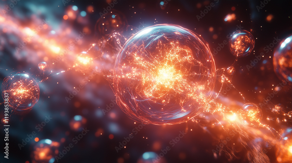 Fototapeta premium visualizations of atoms and their subatomic particles