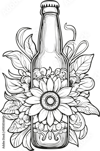 Vektorisiert aus dem Package Bier, Kloster, Comic, Coloring, Mandala, SciFi