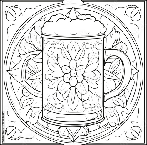 Vektorisiert aus dem Package Bier, Kloster, Comic, Coloring, Mandala, SciFi