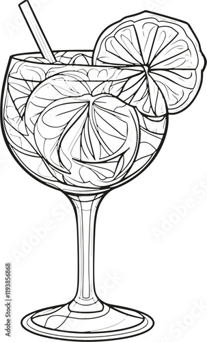 Coloring Page - vectorized - From the Love, Vacation, Fun and Drinks - Package