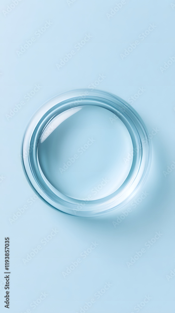 Concentric Ring Translucent Object on Blue Background Concentric Ring Translucent Object on Blue Background