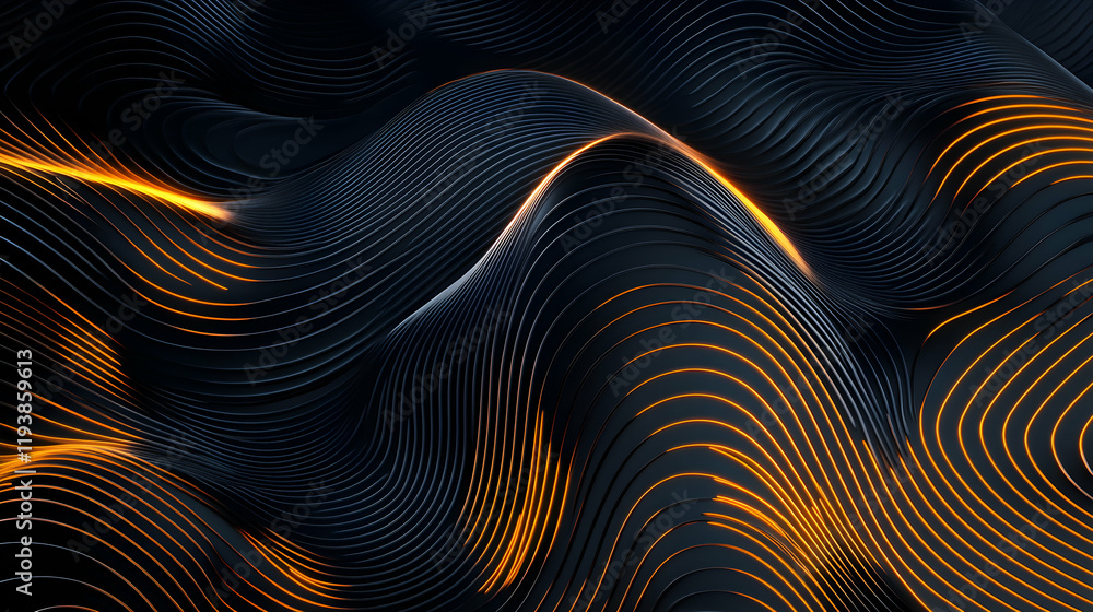 Abstract Waves of Light and Shadow in Flowing Curved Patterns Abstract Waves of Light and Shadow in Flowing Curved Patterns