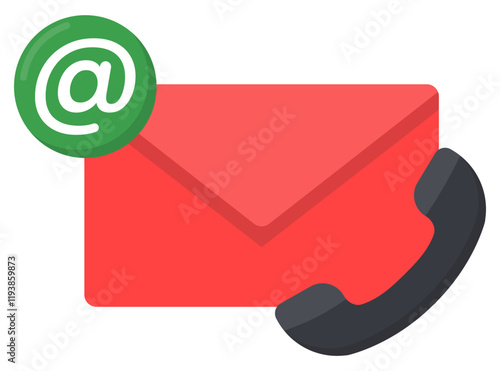 Vector of email or mail icon isolated on white background.
