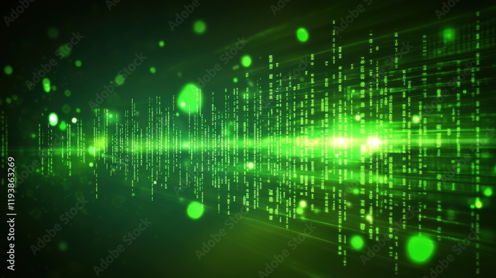 Abstract green digital code streams with bokeh. Ideal for tech, data, or futuristic projects, adding a vibrant digital feel. Abstract green digital code streams with bokeh. Ideal for tech, data, or futuristic projects, adding a vibrant digital feel.