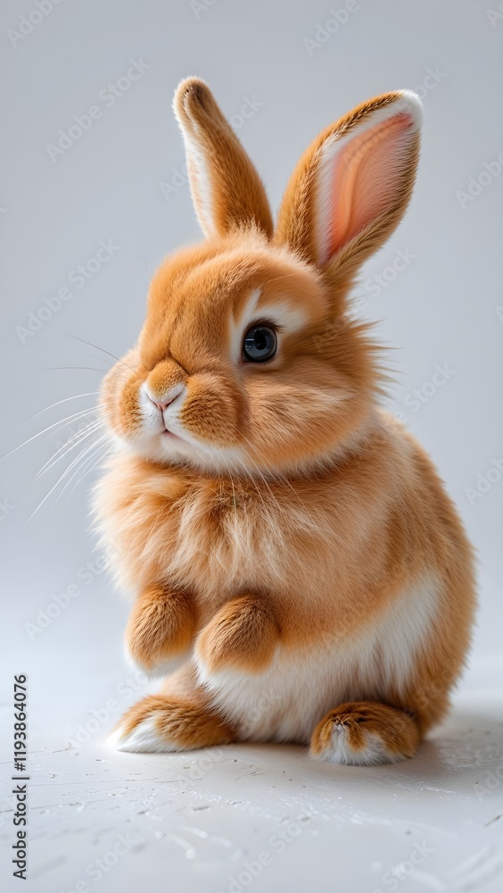 Fototapeta premium orange rabbit on white cloth