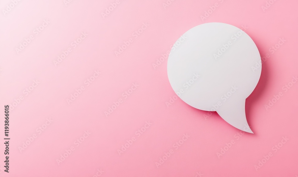 White Speech Bubble on Pink Background White Speech Bubble on Pink Background