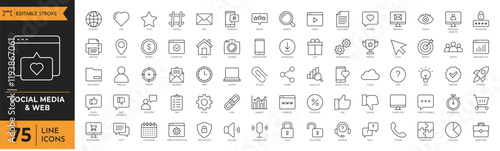Social media & Web Icon set. Network symbol. Vector illustration