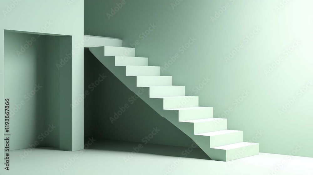 Ascending minimalist staircase design in modern architecture interior visual art contemporary space Ascending minimalist staircase design in modern architecture interior visual art contemporary space