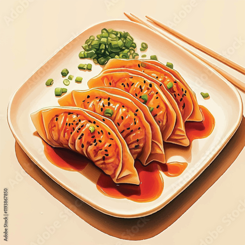 Watercolor Gyoza