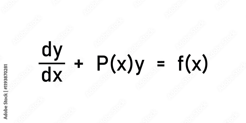 Fototapeta premium Linear differential equation formula in mathematics.