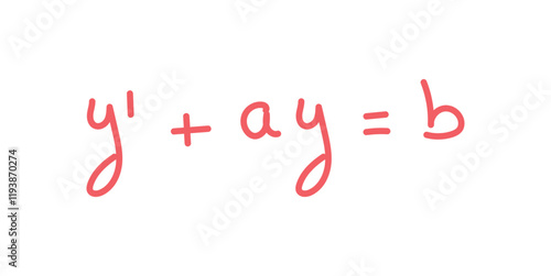 Linear differential equation formula in mathematics. photo