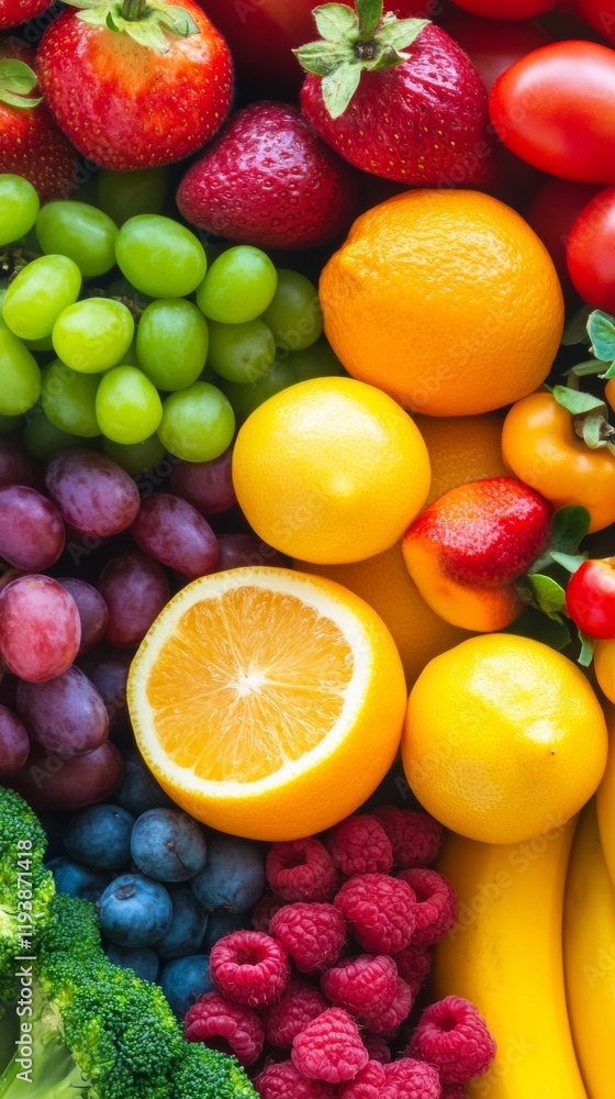 tropical fruits with copy space vertically 9:16 tropical fruits with copy space vertically 9:16