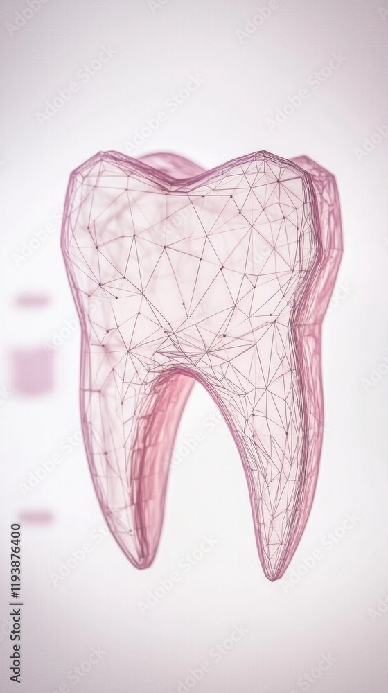 Abstract Low Poly Tooth Dental Health 3D Model Medical Illustration Healthcare Abstract Low Poly Tooth Dental Health 3D Model Medical Illustration Healthcare