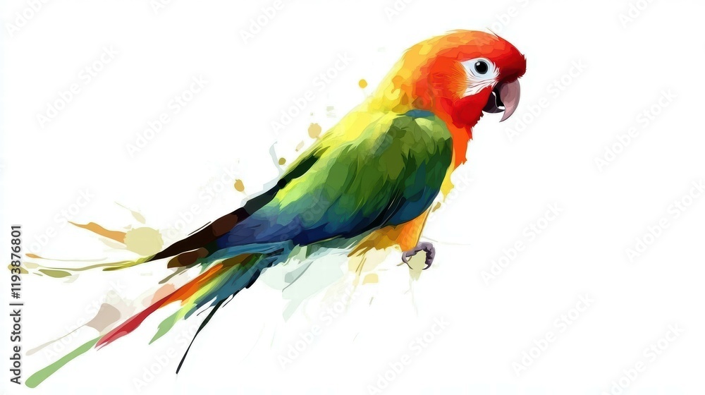 Obraz premium Parrot with colorful beak studio background wildlife photography minimalist setting close-up view vibrant nature