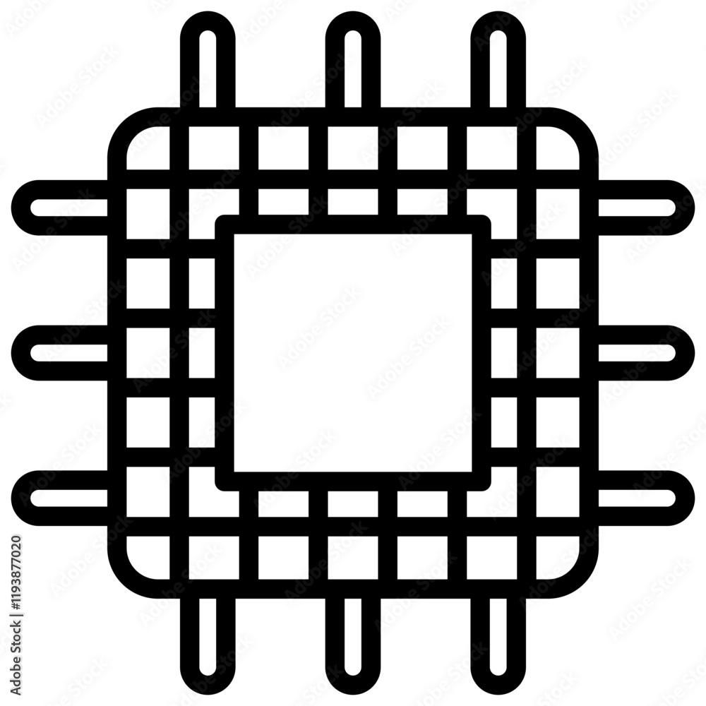 Integrated Circuit Outline Icon Integrated Circuit Outline Icon