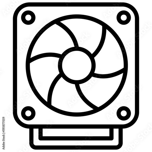 Heat Sink Outline Icon