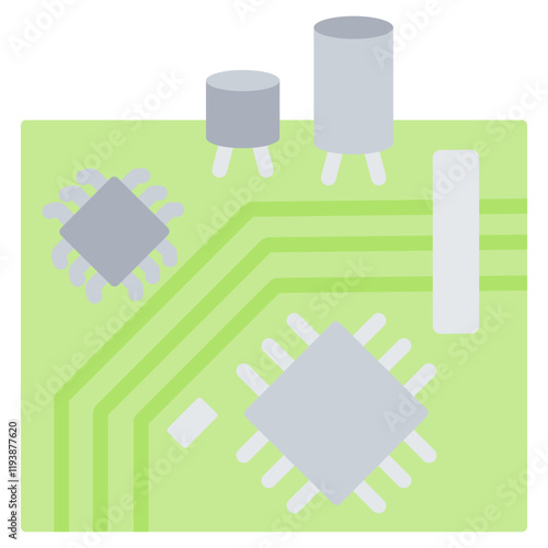 Circuit Board Flat Icon