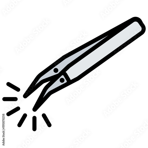 Tweezers Outline Color Icon
