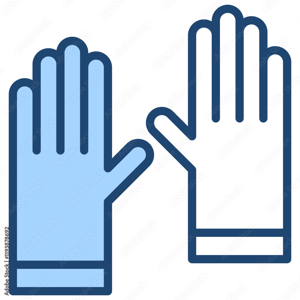 Fototapeta premium Gloves Blue Icon