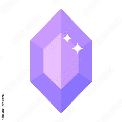 Colorful Gemstone Diamond Crystal Vector Flat Solid Icon Illustration Symbol