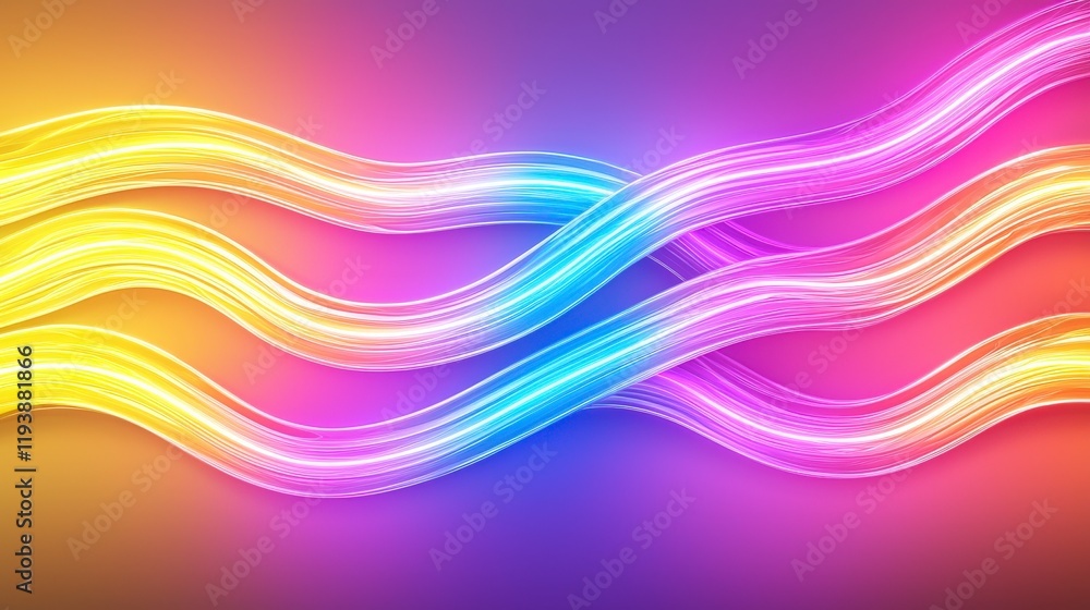 Vibrant Colorful Light Waves on a Gradient Background for Creative Design Projects Vibrant Colorful Light Waves on a Gradient Background for Creative Design Projects