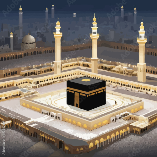 kaaba, vector illustration.