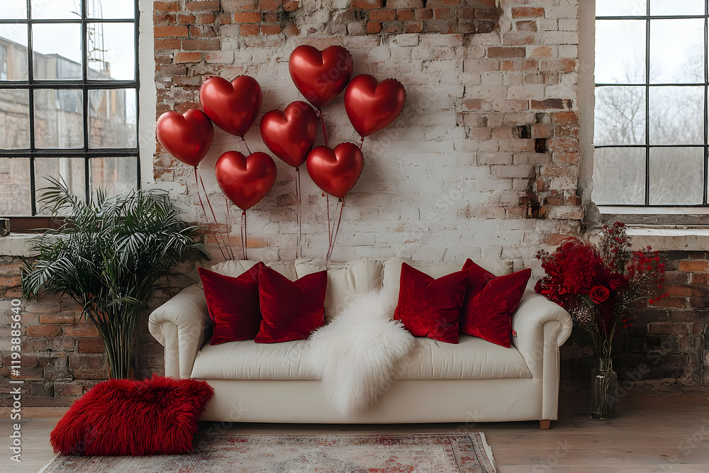 Obraz premium Romantic loft Valentine's Day decor