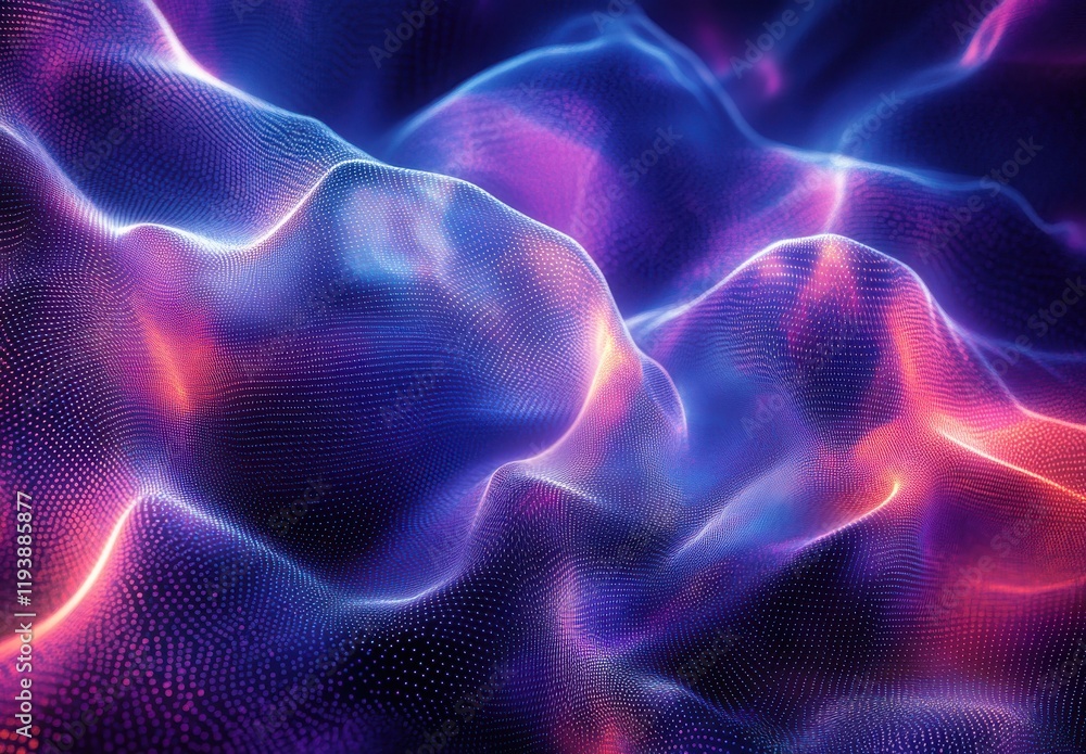 Fototapeta premium Abstract Waves of Light Unfolding in Vibrant Colors Representing Digital Technology and Modern Art in an Ethereal Space Environment