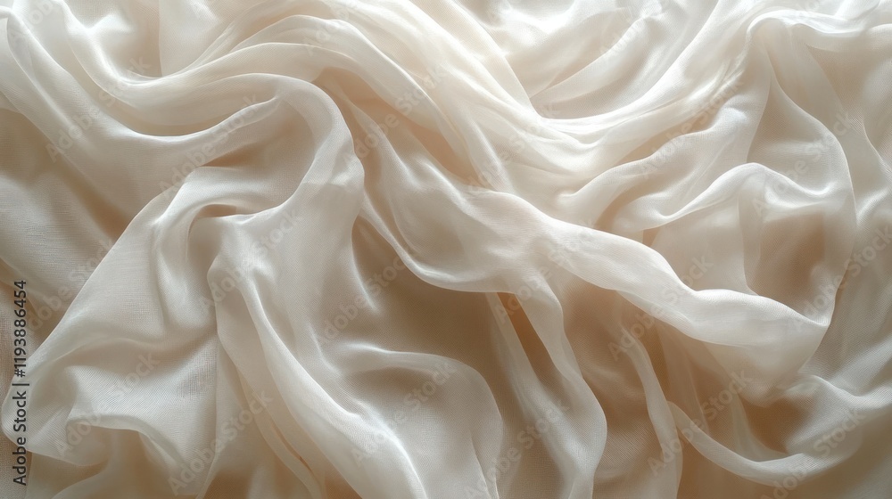 Flowing ivory fabric drapes, soft light, textured background, for textiles or design. Flowing ivory fabric drapes, soft light, textured background, for textiles or design.
