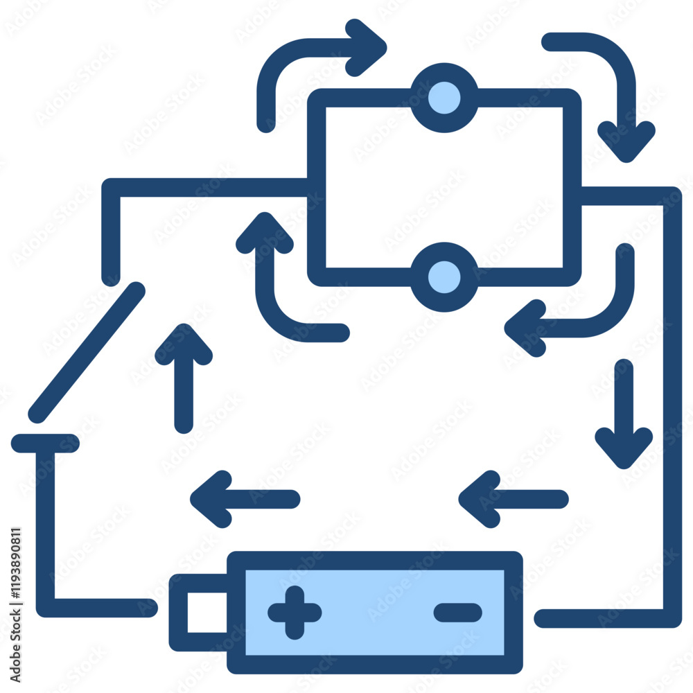 Parallel Circuit Blue Icon