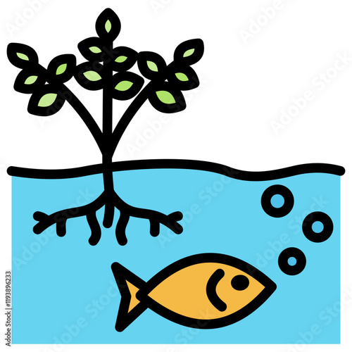 Brackish Outline Color Icon