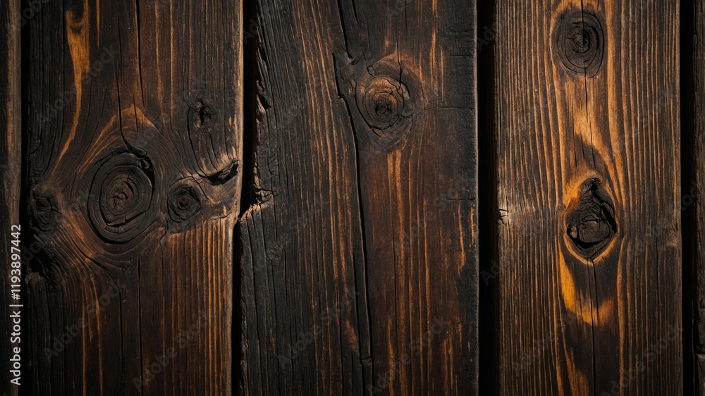 Obraz premium Dark Wooden Panel with Rustic Grain Texture