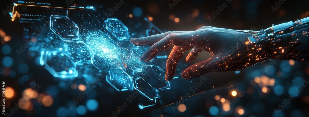Futuristic Medical Interface with Doctor's Hand and Stethoscope in High-Tech Hospital Setting Futuristic Medical Interface with Doctor's Hand and Stethoscope in High-Tech Hospital Setting